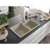 Mexen Tomas, granitový drez 800x500x190 mm, 2-komorový, béžová so zlatým sifónom, 6516802000-69-G