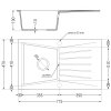 Mexen Cesar, granitový drez 775x470x190 mm, 1-komorový, čierna-strieborná metalíza so zlatým sifónom, 6514771010-73-G