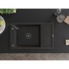 Mexen Elias, granitový drez granitový 795x480x200 mm, 1-komorový, čierna-zlatá metalíza s čiernym sifónom, 6511791005-75-B