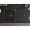 Mexen Leo, drez granitový 900x500x190 mm, 1-komorový, čierna s čiernym sifónom, 6501901010-77-B