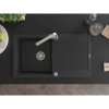 Mexen Leo, drez granitový 900x500x190 mm, 1-komorový, čierna - strieborná metalíza s chrómovým sifónom a chrómová drezová batéria Rita, 6501-73-670300-00