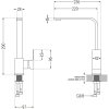 Mexen Mario, granitový drez 820x436x161 mm, 2-komorový, čierna škvrnitá s chrómovým sifónom a čierna drezová batéria Rita, 6504-76-670300-70