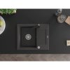 Mexen Enzo, granitový drez 576x465x174 mm, 1-komorový a čierna batéria Rita, čierna škvrnitá, 6506-76-670300-70