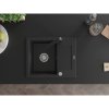 Mexen Enzo, granitový drez 576x465x174 mm, 1-komorový, čierna matná batéria Rita, čierna, 6506-77-670300-70