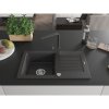 Mexen Pablo, granitový drez 752x436x161 mm, 1-komorový a čierna škvrnitá batéria Rita, čierna škvrnitá, 6510-76-670300-76