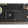 Mexen Pablo, granitový drez 752x436x161 mm, 1-komorový a čierna škvrnitá batéria Rita, čierna škvrnitá, 6510-76-670300-76