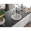 Mexen Diego, 1-komorový granitový drez 488x488x167 mm, chrómový sifón, chrómová batéria Rita, biela, 6512-20-670300-00