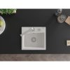 Mexen Milo, 1-komorový granitový drez 435x410x171 mm a chrómová batéria Rita, biela, 6505-20-670300-00