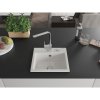 Mexen Milo, 1-komorový granitový drez 435x410x171 mm a chrómová batéria Rita, biela, 6505-20-670300-00
