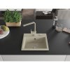 Mexen Milo, 1-komorový granitový drez 435x410x171 mm a béžová batéria Rita, béžová, 6505-69-670300-69