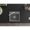Mexen Milo, 1-komorový granitový drez 435x410x171 mm a chrómová batéria Rita, šedá, 6505-71-670300-00