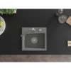 Mexen Milo, 1-komorový granitový drez 435x410x171 mm a šedá batéria Rita, šedá, 6505-71-670300-71