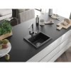 Mexen Milo, 1-komorový granitový drez 435x410x171 mm a chrómová batéria Rita, čierna-strieborná metalíza, 6505-73-670300-00