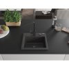 Mexen Milo, 1-komorový granitový drez 435x410x171 mm a čierna batéria Rita, čierna škvrnitá, 6505-76-670300-70-B
