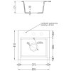 Mexen Milo, 1-komorový granitový drez 435x410x171 mm a čierna batéria Rita, čierna škvrnitá, 6505-76-670300-70-B