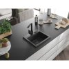 Mexen Milo, 1-komorový granitový drez 435x410x171 mm a čierna batéria Rita, čierna škvrnitá, 6505-76-670300-70-B
