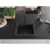 Mexen Vito, 1-komorový granitový drez 520x490x210 mm, čierna batéria Rita, čierna-strieborná metalíza, 6503-73-670300-70-B