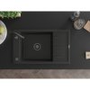 Mexen Elias, granitový drez granitový 795x480x200 mm, 1-komorový, čierna s čiernym sifónom, 6511791005-77-B