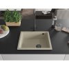 Mexen Pedro, granitový drez 560x460x200 mm, 1-komorový, béžová s čiernym sifónom, 6508561000-69-B