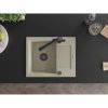 Mexen Enzo, granitový drez 576x465x174 mm, 1-komorový, čierna matná batéria Duero, béžová, 6506-69-671600-70
