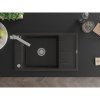 Mexen Elias, 1-komorový granitový drez s odkvapkávačom 795x480x200 mm a chrómová kuchynská batéria Rita, čierna-strieborná metalíza, 6511-73-670300-70