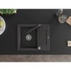 Mexen Enzo, granitový drez 576x465x174 mm, 1-komorový, čierna matná batéria Duero, čierna škvrnitá, 6506-76-671600-70