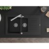 Mexen Matias, granitový drez 900x505x200 mm, 1,5-komorový a chrómová batéria Duero, čierna, 6502-77-671600-00