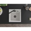 Mexen Vito, 1-komorový granitový drez 520x490x210 mm, čierna matná batéria Duero, biela, 6503-20-671600-70