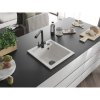 Mexen Vito, 1-komorový granitový drez 520x490x210 mm, čierna matná batéria Duero, biela, 6503-20-671600-70