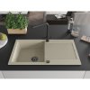 Mexen Leo, drez granitový 900x500x190 mm, 1-komorový a čierna batéria Duero, béžová, 6501-69-671600-70
