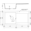 Mexen Leo, drez granitový 900x500x190 mm, 1-komorový a čierna batéria Duero, béžová, 6501-69-671600-70