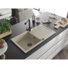 Mexen Leo, drez granitový 900x500x190 mm, 1-komorový a čierna batéria Duero, béžová, 6501-69-671600-70