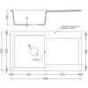 Mexen Leo, drez granitový 900x500x190 mm, 1-komorový a zlatá batéria Telma, čierna, 6501-77-670200-50-B