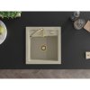 Mexen Vito, 1-komorový granitový drez 520x490x210 mm, zlatá batéria Telma, béžová, 6503-69-670200-50