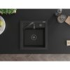 Mexen Vito, 1-komorový granitový drez 520x490x210 mm, čierna batéria Telma, čierna-strieborná metalíza, 6503-73-670200-70-B