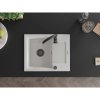 Mexen Enzo, granitový drez 576x465x174 mm, 1-komorový, čierna batéria Telma, biela, 6506-20-670200-70