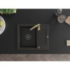 Mexen Enzo, granitový drez 576x465x174 mm, 1-komorový, zlatá batéria Telma, čierna-zlatá metalíza, 6506-75-670200-50-B