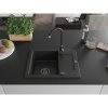 Mexen Enzo, granitový drez 576x465x174 mm, 1-komorový, čierna batéria Telma, čierna, 6506-77-670200-70-B