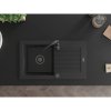 Mexen Pablo, granitový drez 752x436x161 mm, 1-komorový a čierna batéria Telma, čierna-strieborná metalíza, 6510-73-670200-70-B