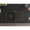 Mexen Pablo, granitový drez 752x436x161 mm, 1-komorový a čierna batéria Telma, čierna-zlatá metalíza, 6510-75-670200-70-B