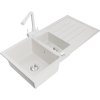 Mexen Andres, granitový drez 1000x500x200 mm, 1,5-komorový + biela batéria Duero, biela, 6515-20-671600-20