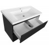 Aqualine, ALTAIR umývadlová skrinka 86,5x60x45cm, čierna matná, AI690