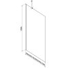 Mexen Next, vaňová zástena 1-krídlová 60 x 150 cm, fixné krídlo, 6 mm číre sklo s čiernym vzorom, zlatý profil, 895-060-000-00-70-50