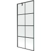 Mexen Next, vaňová zástena 1-krídlová 80 x 150 cm, fixné krídlo, 6 mm číre sklo s čiernym vzorom, čierny profil, 895-080-000-00-77-70
