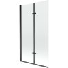 Mexen Castor, 2-krídlová vaňová zástena 100 x 150 cm, 6 mm číre sklo, čierny profil, 892-100-002-70-00
