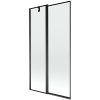 Mexen Flip, 1-krídlová vaňová zástena 100 x 150 cm, 6 mm číre sklo, čierny profil, 894-100-101-70-70
