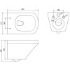 Mexen Vito, závesné WC Rimless 54,5 x 37 cm s pomaly padajúcim sedátkom z duroplastu, biela, 30174000