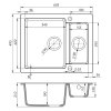 Sink Quality Ferrum, kuchynský granitový drez 605x495x210 mm + zlatý sifón, čierna škvrnitá-BROCADE, SKQ-FER.B.5KBO.XG