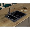 Sink Quality Ferrum, kuchynský granitový drez 605x495x210 mm + zlatý sifón, čierna škvrnitá-BROCADE, SKQ-FER.B.5KBO.XG