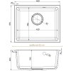 Sink Quality Crypton 55, kuchynský granitový drez 460x375x205 mm + chrómový sifón, biela, SKQ-CRY.W.1KBO.55.X